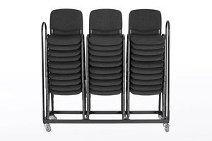 Unsere Iso Plus Armlehnenstühle können mit dem Iso Transportwagen unkompliziert transportiert werden